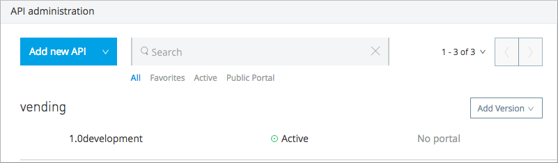 Autodiscovery results showing detected APIs and their status